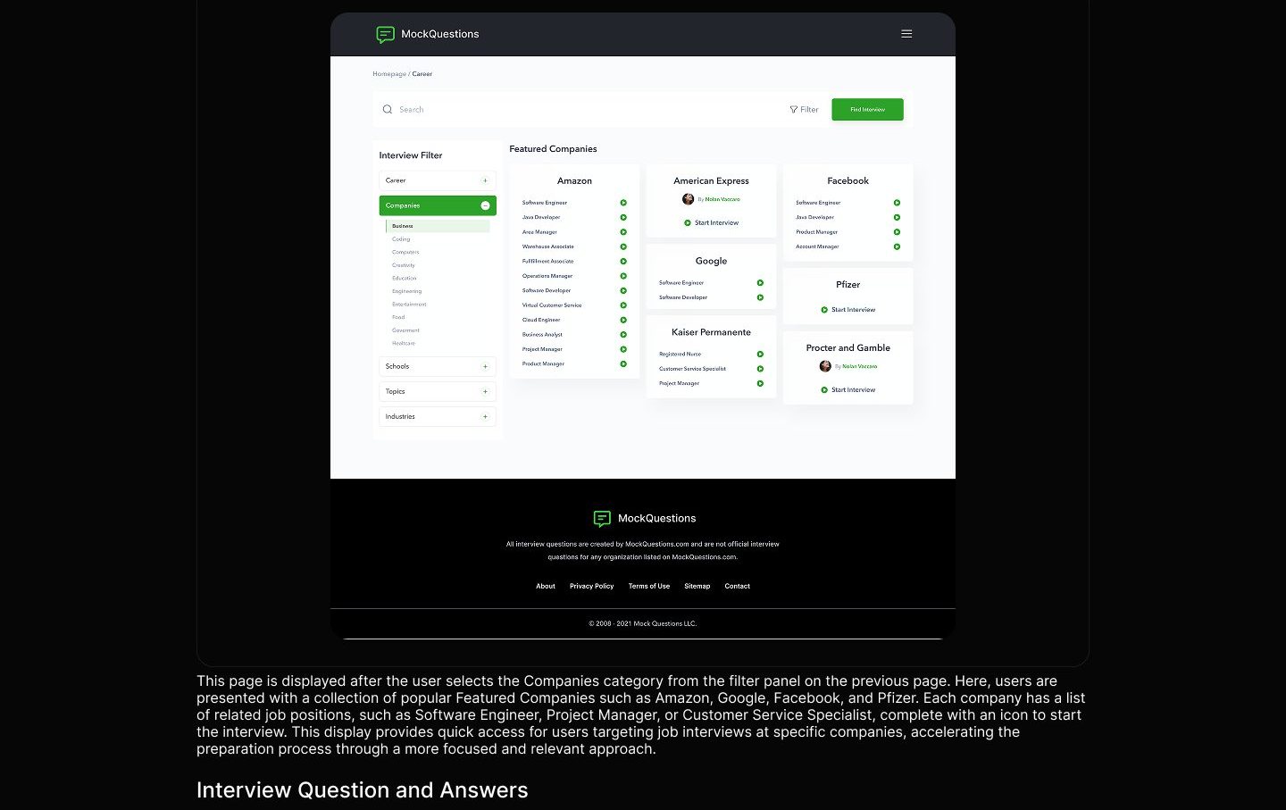 MockQuestions case study visual